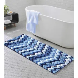 Blue Zig Zag Polyester AntiSkid Bathmat by Obsessions-picture-37