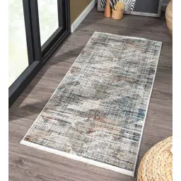 Cream Polyester 5 x 2 Feet Machine Bedside Runner By Obsessions-picture-37