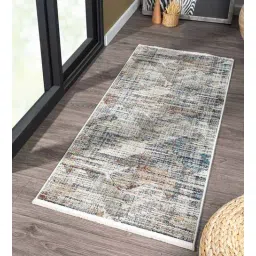 Cream Polyester 5 x 2 Feet Machine Bedside Runner By Obsessions-picture-34