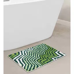 Green Geometric Polyester AntiSkid Bathmat by Obsessions-picture-16