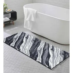 Grey Abstract Polyester AntiSkid Bathmat by Obsessions-picture-35