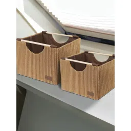 Obsessions 2-Piece Camel Foldable Laundry & Multi Storage Basket-picture-42