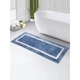 OBSESSIONS Ashley Blue Polyester Anti Skid Bath Mat (Large)-picture-28