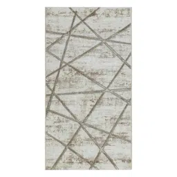 OBSESSIONS Beige Abstract Polyester Bedside Runner 2x5 Feet-picture-38