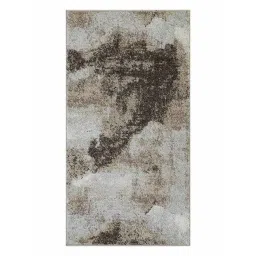 OBSESSIONS Beige Abstract Polyester Bedside Runner 2x5 Feet-picture-35