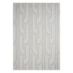 OBSESSIONS Beige Abstract Polyester Machine Made Carpet 6x9 Feet-picture-32