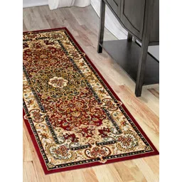 Obsessions Beige & Brown Printed Non Slip Backing Bedside Runner-picture-12