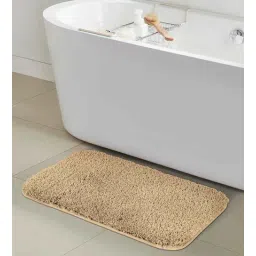 obsessions Beige Solid Polyester 24x16 Inches Anti Skid Bath Mat-picture-23