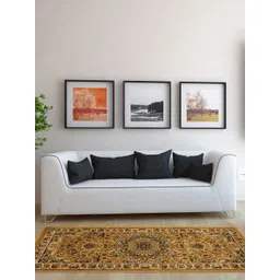 OBSESSIONS Beige& Maroon Rectangle Bed Runner-picture-30