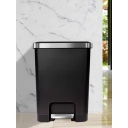 OBSESSIONS Black Plastic Step Dustbin with Fingerprint Resistant (35 L)-picture-25
