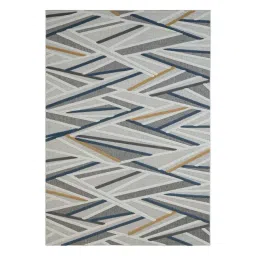 OBSESSIONS Blue Abstract Polyester Machine Made Carpet 5x7 Feet-picture-17