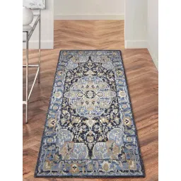 Obsessions Blue Polyester Ornate Medallion Neo Classical Bedside Runner-picture-22