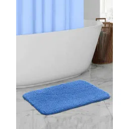 OBSESSIONS Blue Polyester Quick Dry & Anti Skid Bath Mat (Small)-picture-31