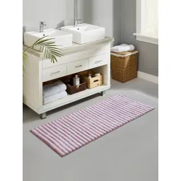 OBSESSIONS Blush Polyester Stripes Anti Skid Stripes Bath Mat (Large)-picture-19