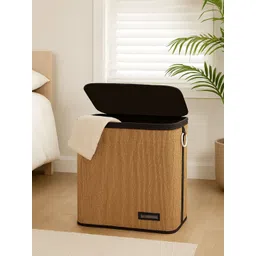 OBSESSIONS Brown & Black Large Foldable Laundry Storage Basket-picture-39