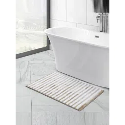OBSESSIONS Camel Polyester Stripes Anti Skid Stripes Bath Mat (Medium)-picture-12