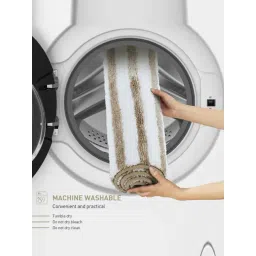 OBSESSIONS Camel Polyester Stripes Anti Skid Stripes Bath Mat (Small) image 5