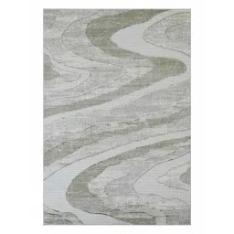 OBSESSIONS Cream Abstract Polyester Machine Made Carpet 5x7 Feet-picture-37