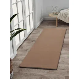 Obsessions Dark Beige Anti-Static Solid Polyester Floor Runner - Small-picture-34
