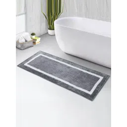 OBSESSIONS Dust Grey Polyester Anti Skid Bath Mat (Large)-picture-43