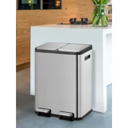 OBSESSIONS Eko Dual Step Trash Can for Recycling, 15L+15L Rectangular Kitchen Dustbin-picture-14