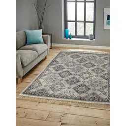 OBSESSIONS Grey & Beige Printed Belluchi Anti-Skid Carpet-picture-22