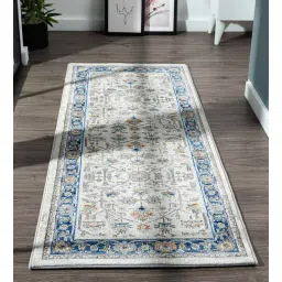 obsessions Navy Blue Abstract Polypropylene 59x24 Inches Machine Made Floor Runner-picture-10