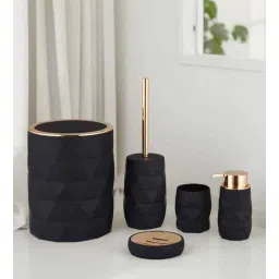 obsessions Oasis 5 Pcs PVC Bath Set Black-picture-22