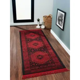 OBSESSIONS Red & Black Anti-Skid Classical Bedside Runner - Small (210 cm x 60 cm)-picture-28