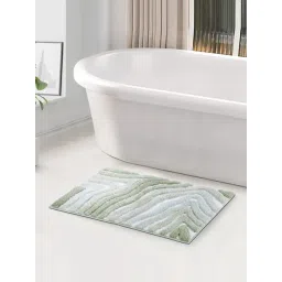 OBSESSIONS Sage Polyester Abstract Anti Skid Bath Mat (Medium)-picture-14