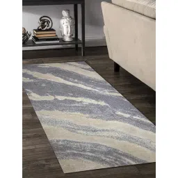 Obsessions Silver Grey Polypropylene & Polyester Shaggy Bedside Runner-picture-25