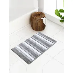 OBSESSIONS Silver Polyester Anti Skid Bath Mat (Medium)-picture-48
