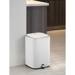 Obsessions White Fingerprint Resistant Step Small Dustbin With Liner - 6 L-picture-23