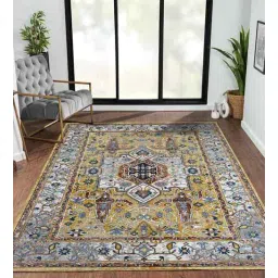 obsessions Yellow Persian Polypropylene 5x8 Feet Machine Made Carpet-picture-39