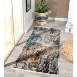 Teal Polyester 5 x 2 Feet Machine Bedside Runner By Obsessions-picture-19