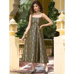 OBSHIVKA Ethnic Motifs Print Jacquard Fit & Flare Midi Dress-picture-17