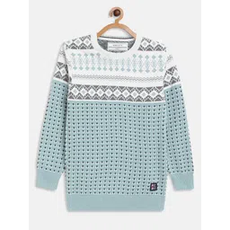 Octave Boys Blue & White Printed Pullover-picture-27