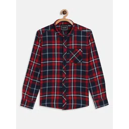Octave Boys Maroon Tartan Checked Casual Shirt-picture-14