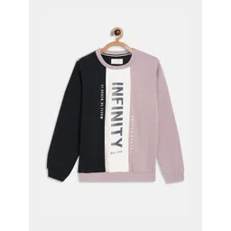 Octave Boys Purple Colourblocked Fleece Sweatshirt-picture-28