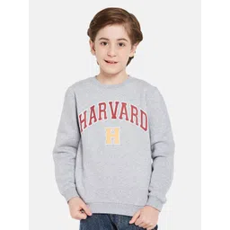 Octave Boys Typography Printed Fleece Pullover Sweatshirt image 1