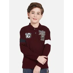Octave Boys Typography Printed Polo Collar Long Sleeves Cotton T-shirt-picture-48