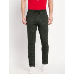 Octave Dark Green Cotton Regular Fit Camouflage Trackpants-picture-27