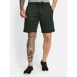 Octave Dark Olive Cotton Regular Fit Cargo Shorts-picture-11