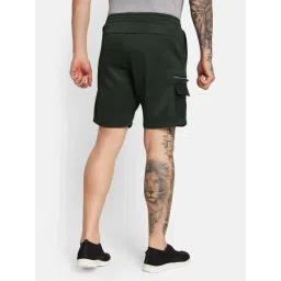 Octave Dark Olive Cotton Regular Fit Cargo Shorts image 2