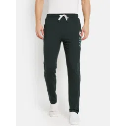 Octave Green Cotton Regular Fit Printed Trackpants-picture-31