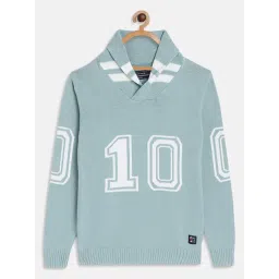 Octave Kids Blue Self Design Full Sleeves Sweater-picture-35