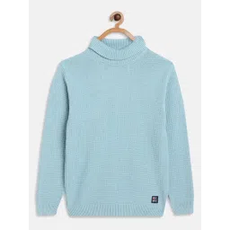 Octave Kids Blue Self Design Full Sleeves Sweater-picture-36