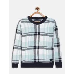 Octave Kids Blue Self Design Full Sleeves Sweater-picture-37