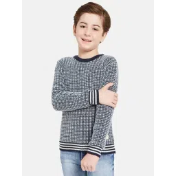 Octave Kids Navy Self Design Full Sleeves Sweater-picture-18