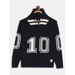 Octave Kids Navy Self Design Full Sleeves Sweater-picture-19